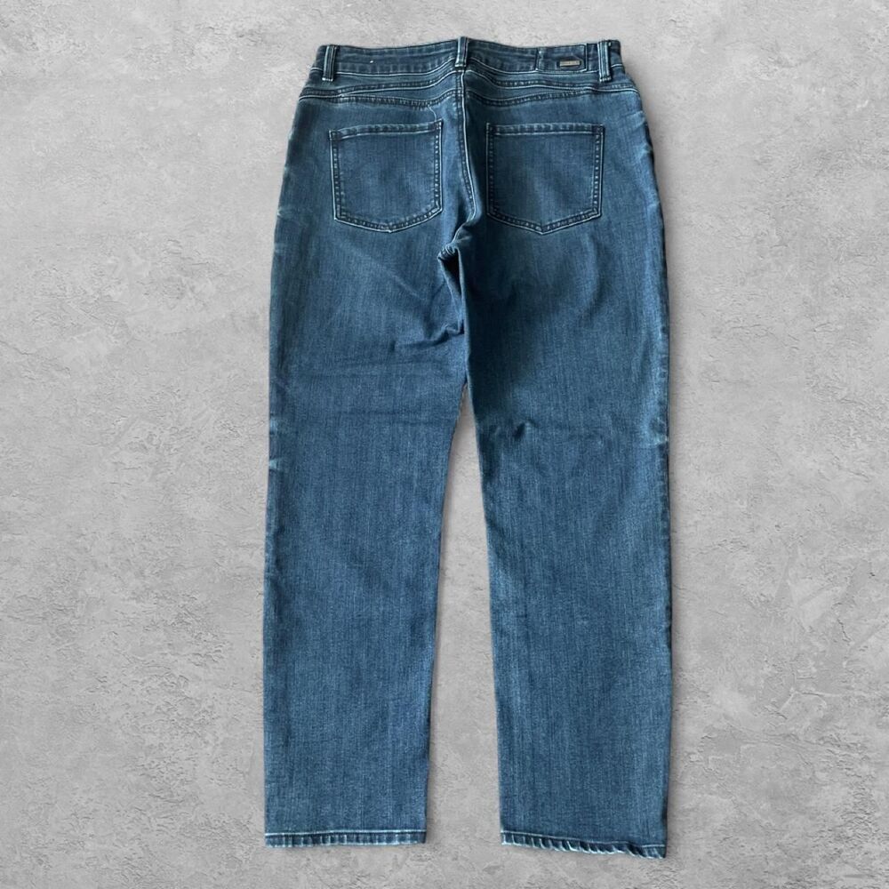 Prana Women's Button Up Straight Leg Jeans 8/29 Dark Blue Mid Rise